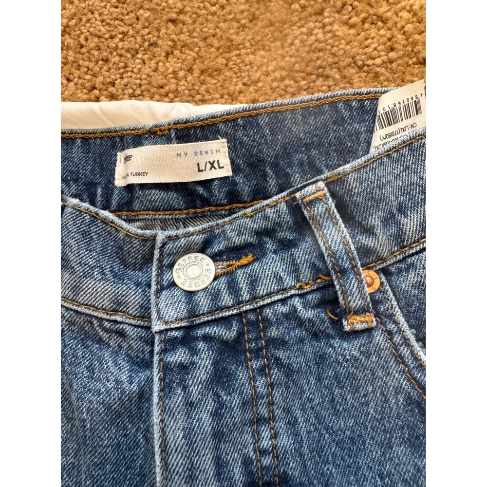 Befree My Denim Womens High Waisted Straight Leg Blue Jeans Medium Wash L/XL - Picture 2 of 3